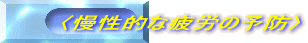 〈慢性的な疲労の予防〉